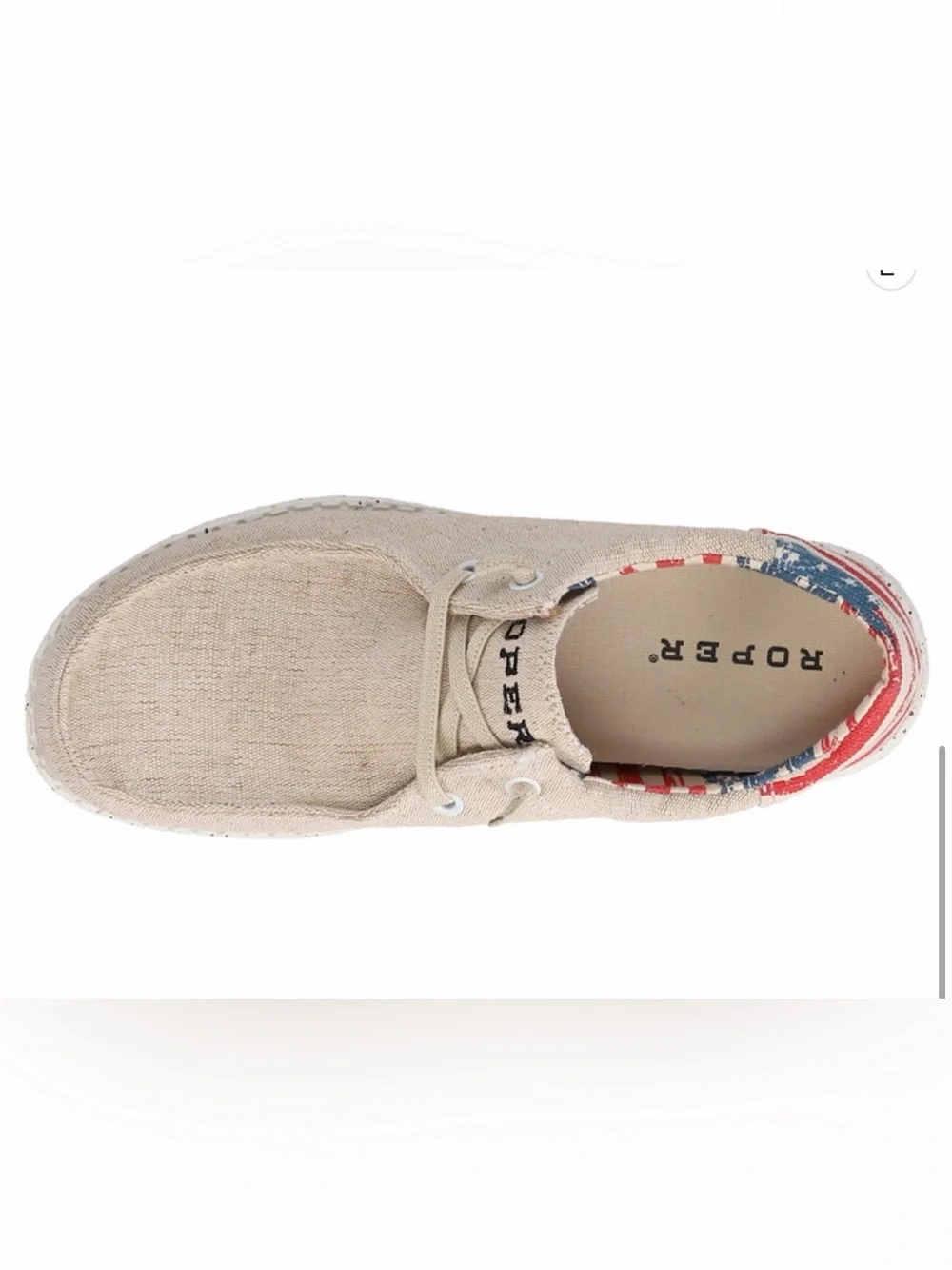 Roper Beige Slip-On Loafer with American Flag Trim